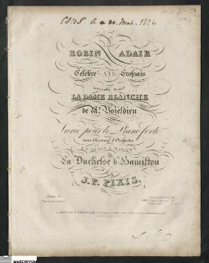 Johann Peter Pixis, Caprice Brillant sur une Tarantelle favorite Napolitaine pour le Pianoforte composé... par J. P. Pixis Op. 108
