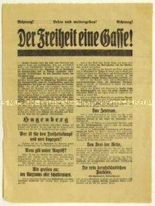 Aufruf der Deutschnationalen Volkspartei zur Reichstagswahl 1930
