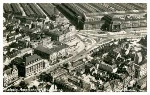 Leipzig, Hauptbahnhof, Tröndlinring [Orig.-Fliegeraufnahme]