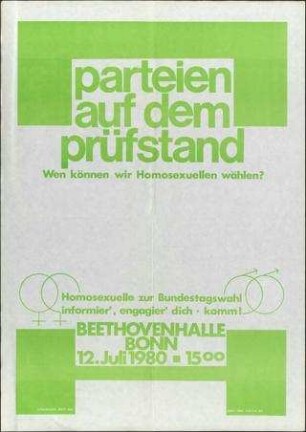 Parteien auf dem Prüfstand Wen können wir Homosexuelle wählen?