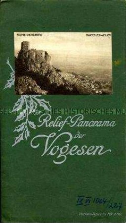 Reiseprospekt mit Panorama-Karte der Vogesen