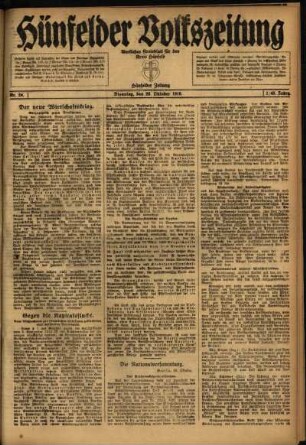 Ausgabe vom Dienstag, den 28. Oktober 1919.