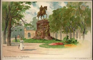 Postkartenalbum. "Kaiserdenkmal in Karlsruhe". Kaiserdenkmal