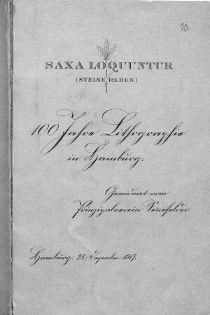 Saxa loquuntur : (Steine reden) ; 100 Jahre Lithographie in Hamburg