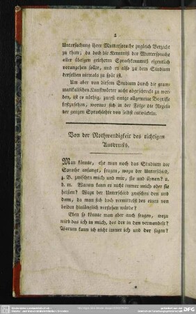Von der Nothwendigkeit des richtigen Ausdrucks