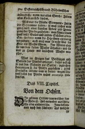 Das VIII. Capitel. Von dem Ochsen