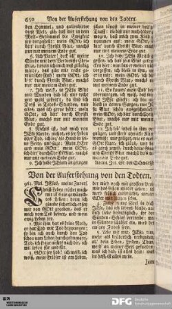 Von der Auferstehung von den Todten.