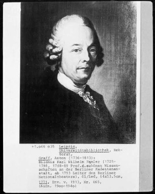 Bildnis Karl Wilhelm Ramler, Professor der schönen Wissenschaften an der Berliner Kadettenanstalt