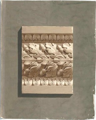 Zocher, Ernst; Studienzeichnungen nach Gipsen - florales Ornament (Ansicht)
