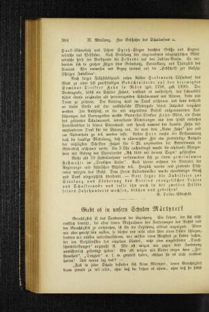 Giebt es in unsern Schulen Märtyrer?