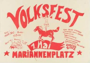 Plakat "Volksfest Mariannenpaltz" am 1. Mai