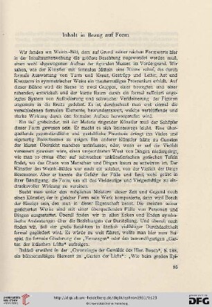 Inhalt in Bezug Form