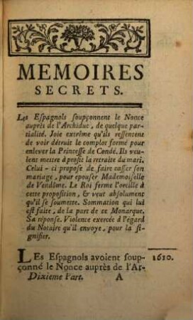 Mémoires Secrets, Tirés Des Archives Des Souverains De L'Europe Depuis Le Regne De Henri IV.. 10