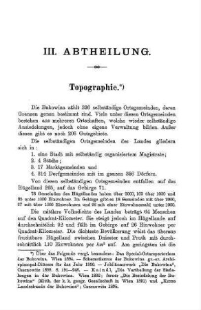 III. Abtheilung: Topographie
