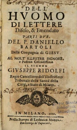 Dell'Huomo di Lettere difeso et emendato