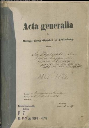 Kirchenbuchduplikat der Evangelischen Gemeinde Lienen (GHT 1862-1874). (Gemeinde: Lienen, Evangelische Gemeinde)