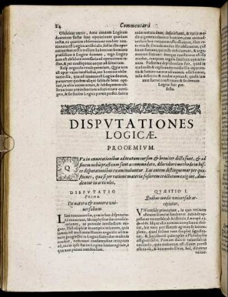 Disputatio Prima. De natura & numero universalium
