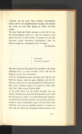 An Gleim Wandsbeck, den 30. März 1794