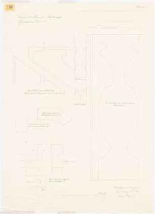 Wohnhaus Böhmer, Heidelberg: Haupttreppe: Details des Gitters 1:1