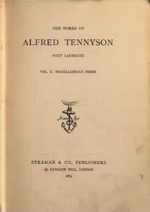 The Works of Alfred Tennyson, Poete Laureate, II