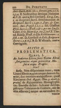 Sectio II. Problematica