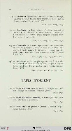 Tapis d‘Orient (Nr. 147-154)