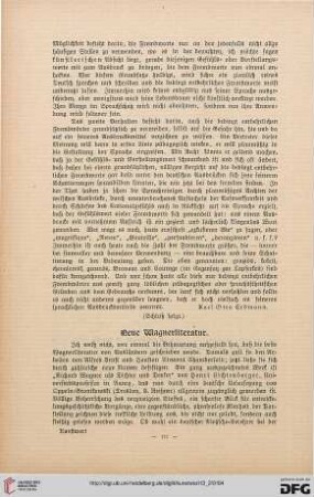 Neue Wagnerliteratur