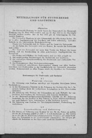 Mitteilungen für Studierende und Gasthörer