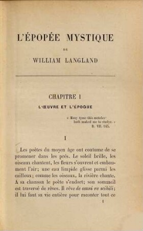 L' épopée mystique de William Langland : les Anglais au moyen âge