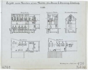 Technische Zeichnung : Projekt zum Neubau einer Mühle für Herrn O. Horning, Osterburg
