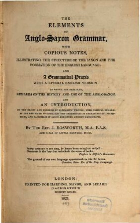 The elements of anglo-saxon grammar