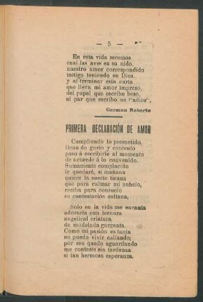 Primera declaración de amor