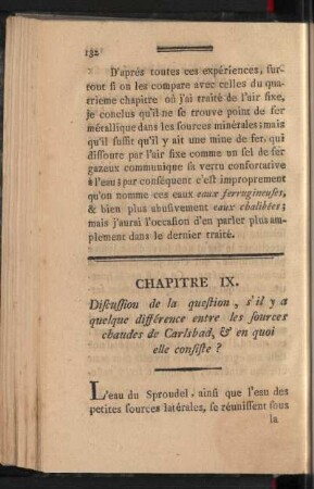 Chapitre IX. Discussion de la question, d'il y a quelque différence entre les sources chaudes de Carlsbad, & en quoi elle consiste?