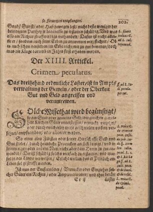 Der XIIII. Artickel.