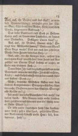 Auf, auf, ihr Brüder und seyd stark! es wirbelt Trommelschlag