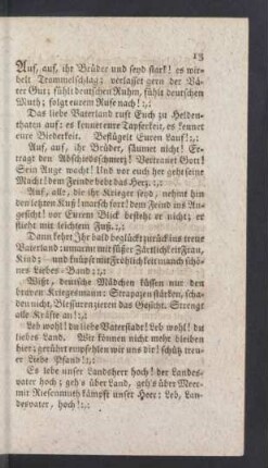 Auf, auf, ihr Brüder und seyd stark! es wirbelt Trommelschlag