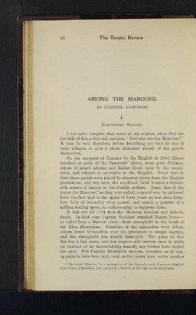 Among the Maroons