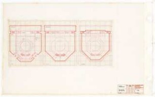 Zentralbibliothek der Landbauwissenschaft, Bonn Neubau: Vorentwurf, Grundrisse EG, 1.OG, 2.OG, 1:200