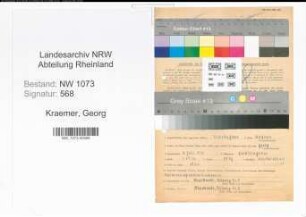 Entnazifizierung Georg Kraemer , geb. 04.07.1902 (Postschaffner)