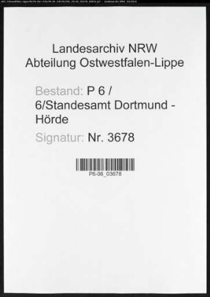 Namensverzeichnis Dortmund - Hörde, Todesfälle