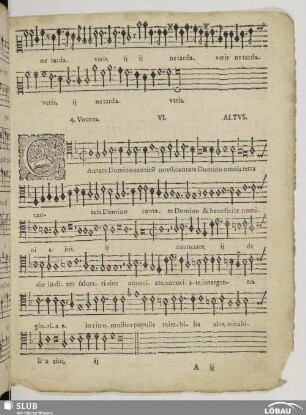 VI. Cantate Domino canticum novum