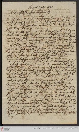 Korrespondenz Isaak Dorner / Carl Ullmann: Brief von Isaak August Dorner an Carl Ullmann