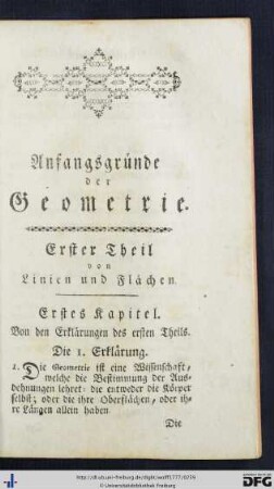 Von Linien und Flächen.