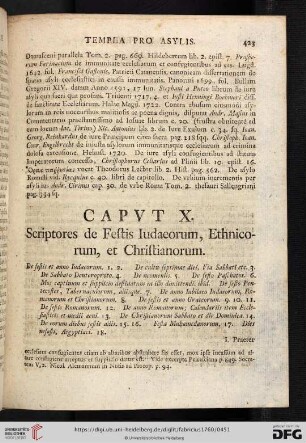 Caput X. Scriptores de festis iudaeorum, ethnicorum, et christianorum