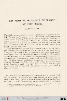 3: Les artistes Allemands en France au XVIIIe siècle