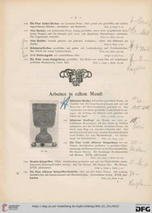 Arbeiten in edlem Metall (Nr. 121-147)