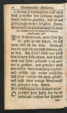 Bey empfangung des heiligen brots