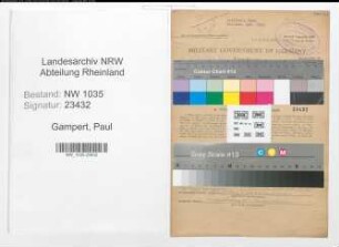 Entnazifizierung Paul Gampert , geb. 23.10.1893 (Angestellter)
