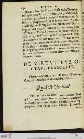 De Virtvtibvs Octavi Praecepti