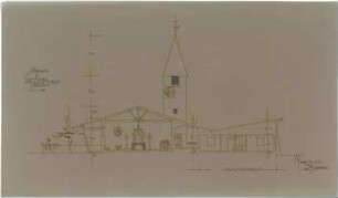 Gsaenger, Gustav; Blaichach / Allgäu (Bayern); Ev. Kirche - Vorprojekt (Querschnitt)
